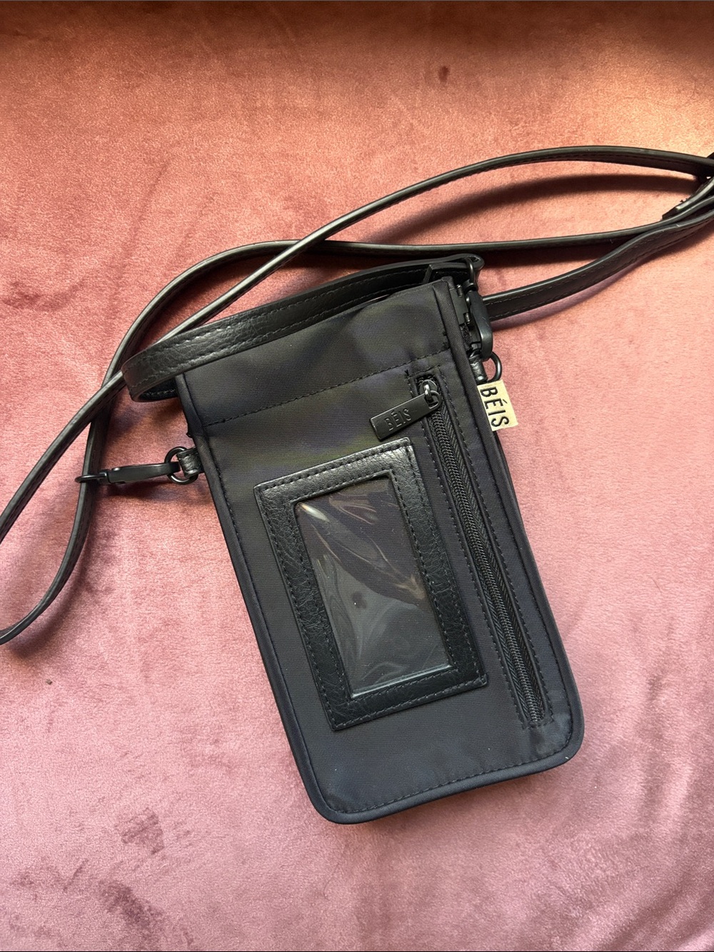 BEIS Black Crossbody Phone Pouch with Card Window